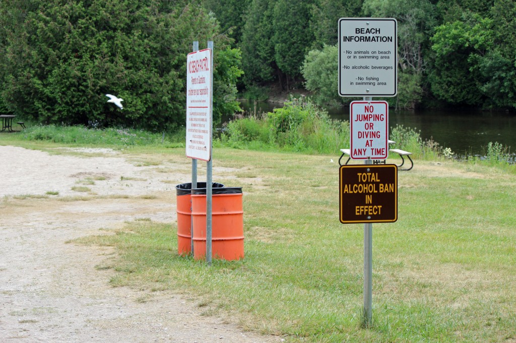 warning signs elora quarry conservation area