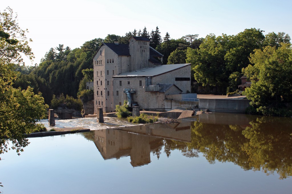 elora mill on grand river ontario canada