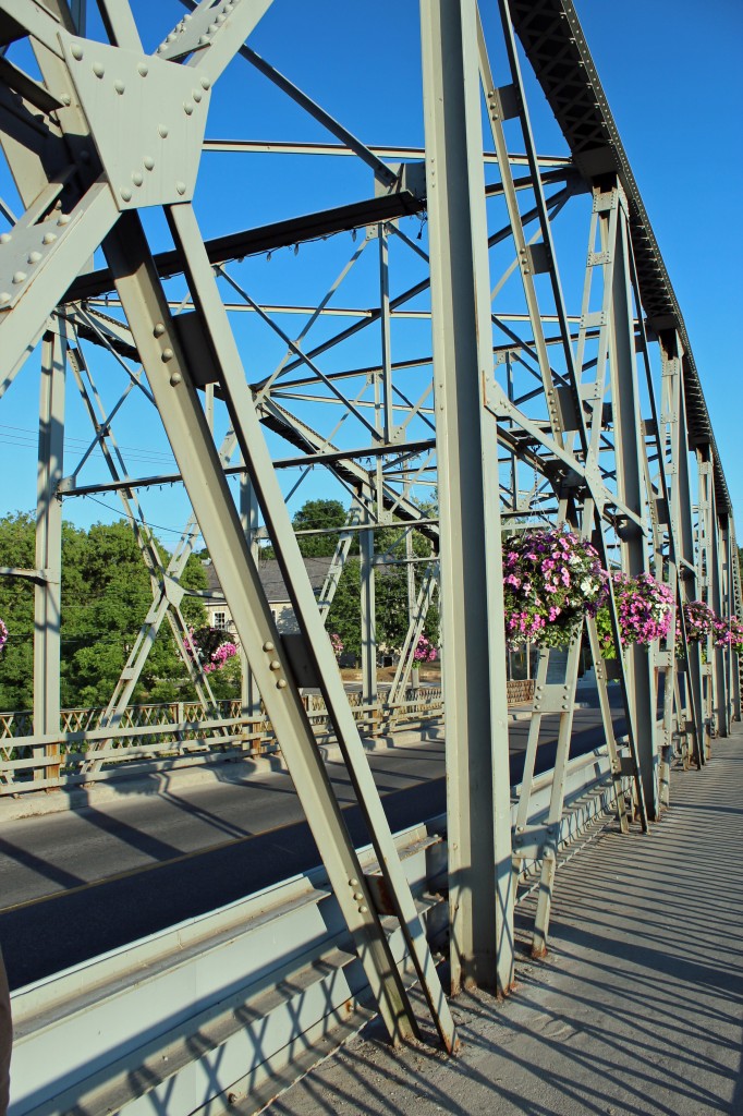 bridge over grand river in elora, ontario, canada