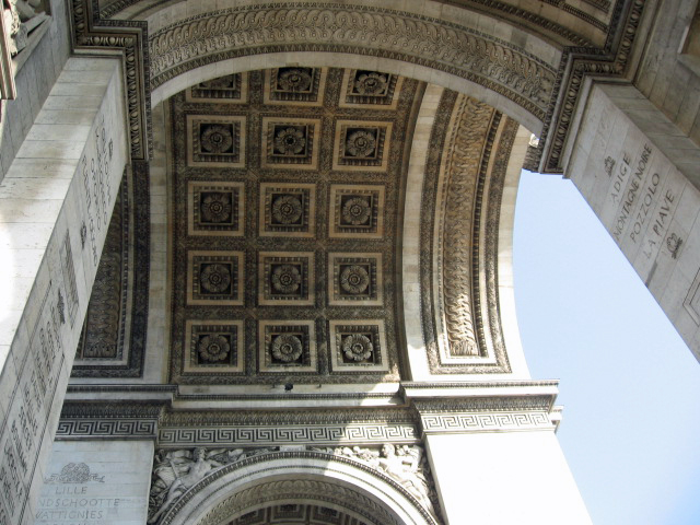 beneath the arc de triomphe paris france