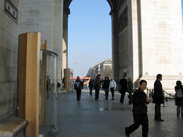 base of arc de triomphe paris france