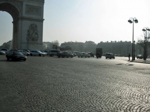 arc de triomphe along champs elysees