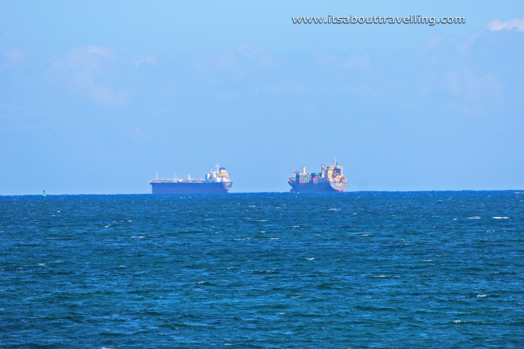 cargo ships off dania beach atlantic ocean