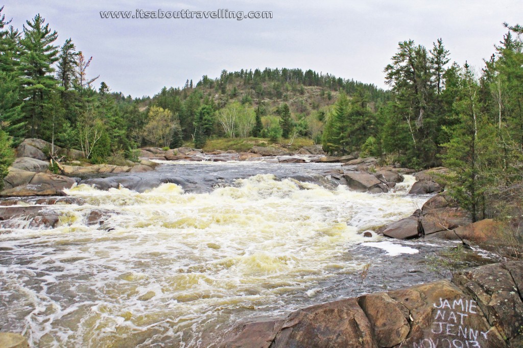 onaping river rapids above bridge