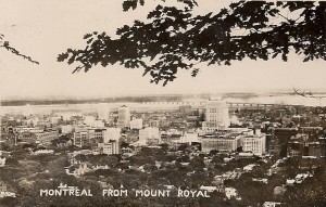 old postcard view from mont royal