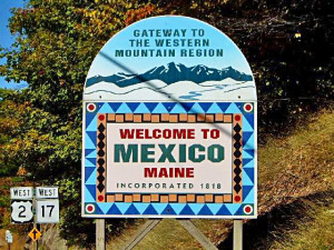 mexico maine road sign