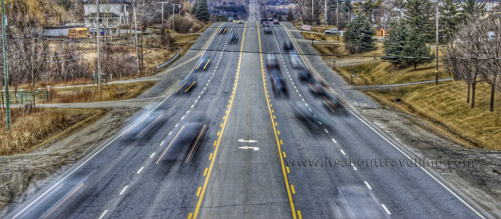 ontario highway 10 blurred traffic