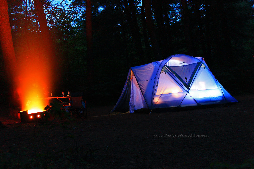 campsite night long exposure photography