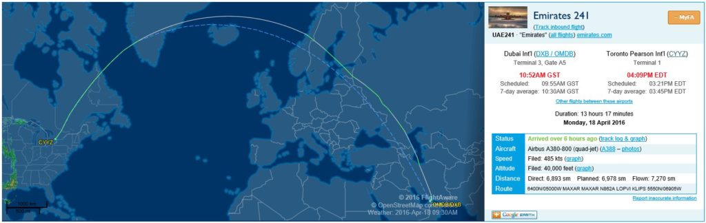 emirates airbus a380 a6-eev toronto pearson yyz