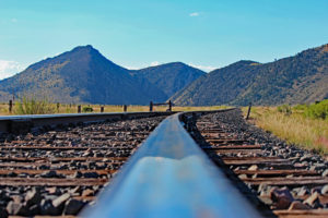 closeup train tracks montana