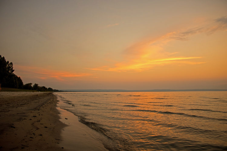 wasaga beach provincial park georgian bay ontario sunset