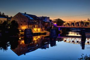 elora ontario from across the grand river