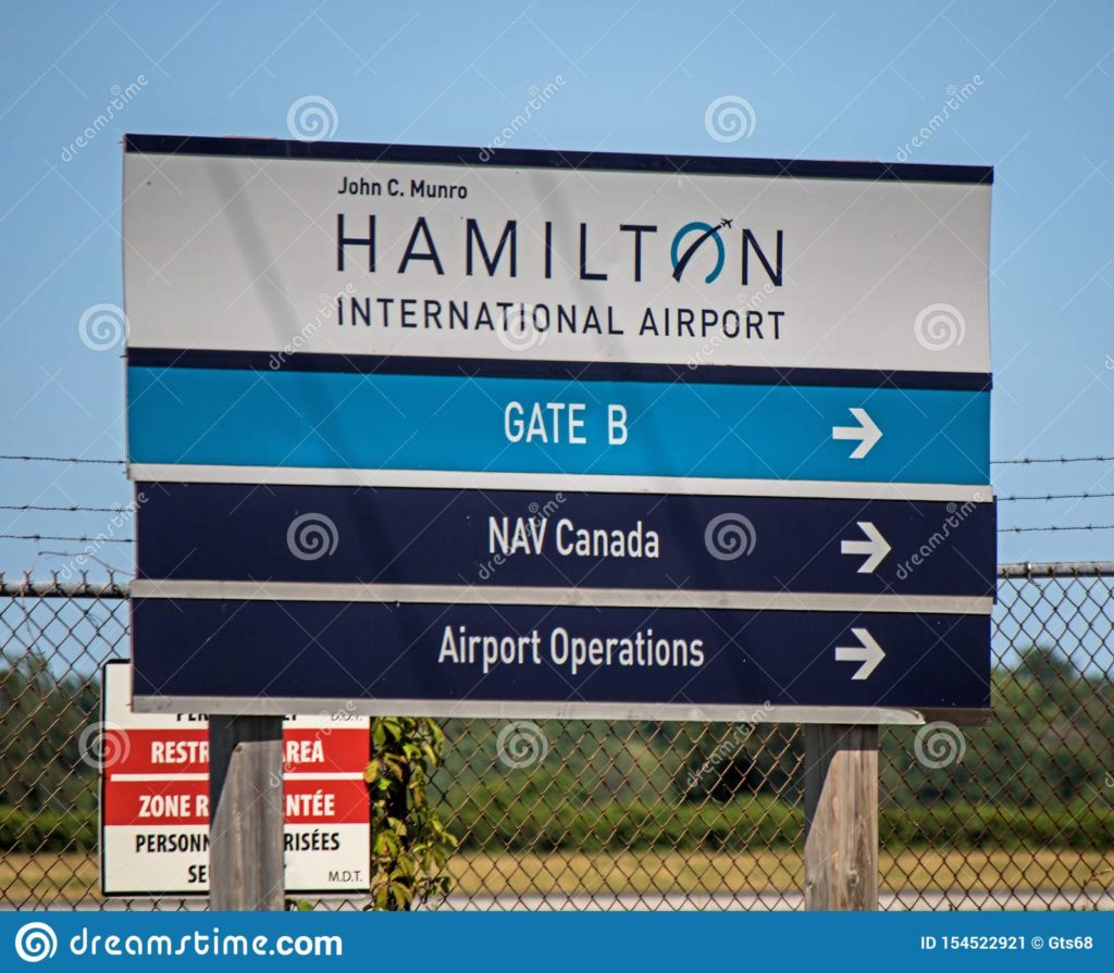john c munro hamilton international airport sign