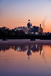 downtown peterborough ontario sunrise