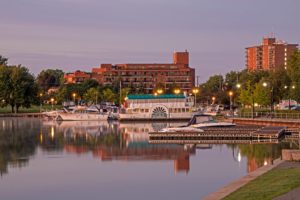 downtown peterborough ontario sunrise