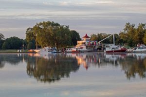 downtown peterborough ontario sunrise