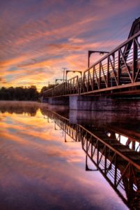 downtown peterborough ontario sunrise