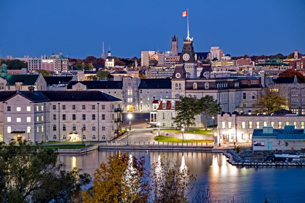 night view of royal military college kingston ontario