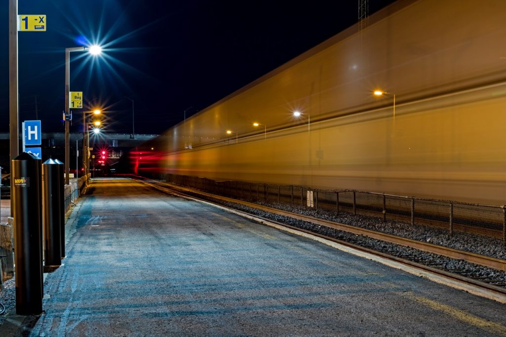 long exposure freight train kingston ontario