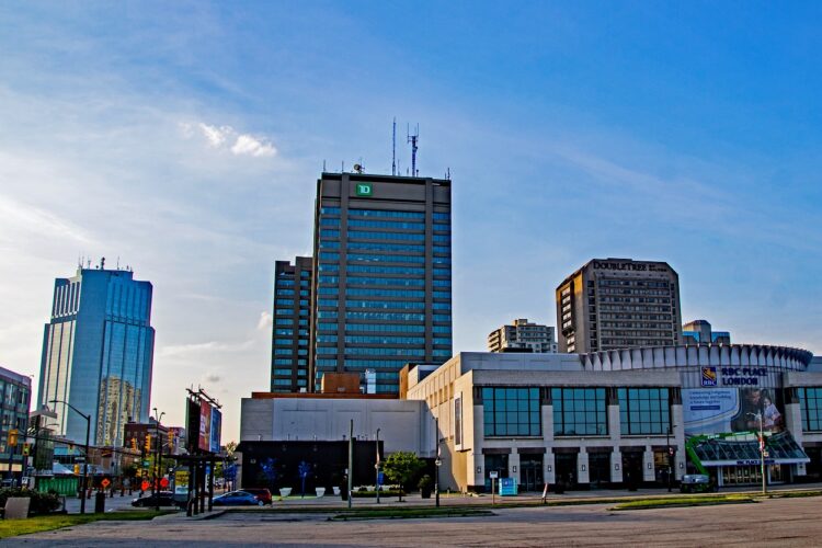 looking north at downtown london ontario